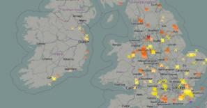 Lightning detector map