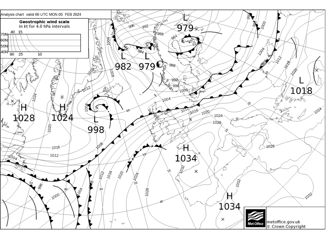 Met Office Fax Synoptic Chart